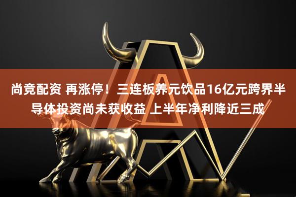 尚竞配资 再涨停！三连板养元饮品16亿元跨界半导体投资尚未获收益 上半年净利降近三成