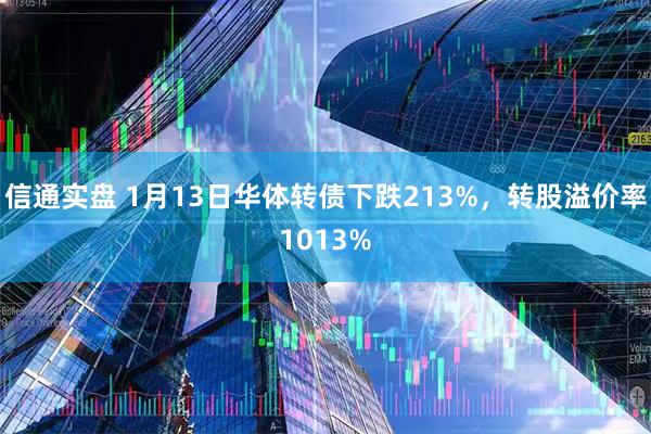 信通实盘 1月13日华体转债下跌213%，转股溢价率1013%